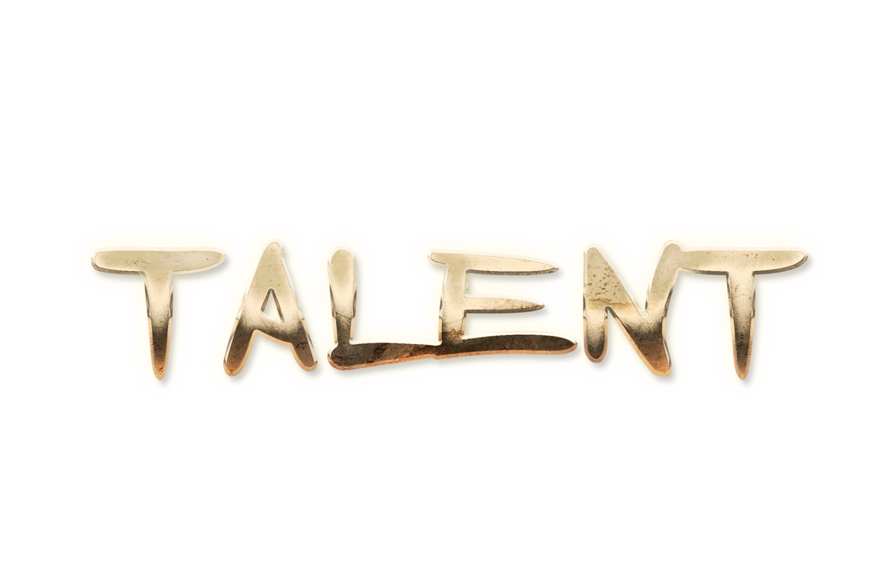 WORD TALENT gold text effects art typography PNG images free